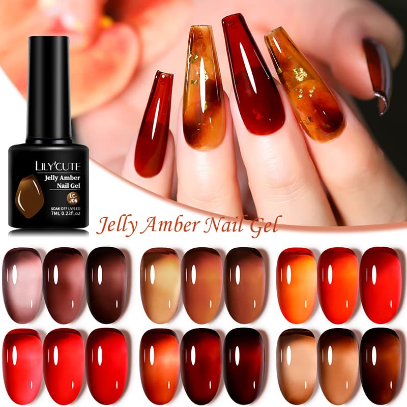 New Caramel Amber Nail Polish Gel Ice Translucent Nail Salon Small Set Translucent Nail Gel Factory Wholesale