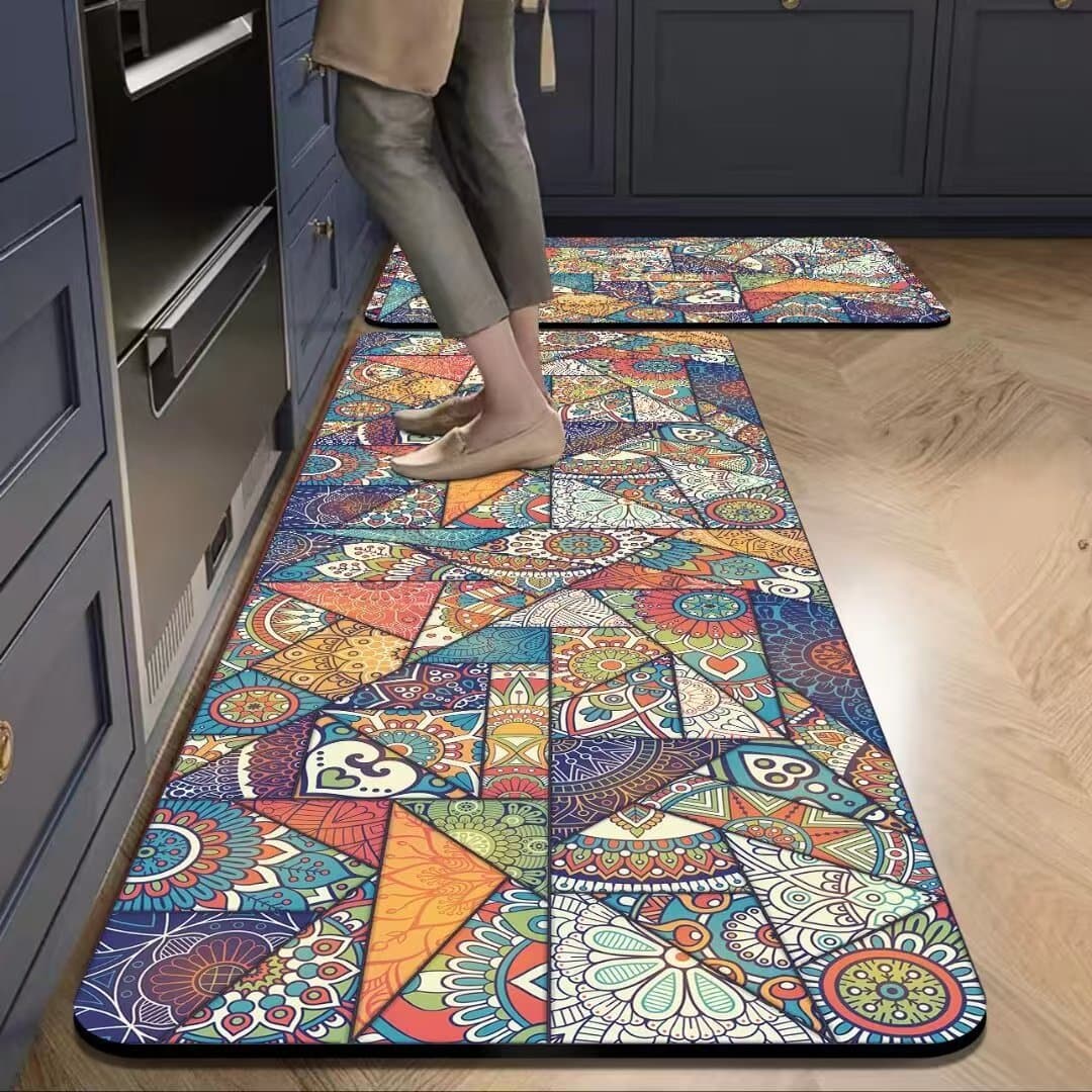 Kitchen carpet American tiles are stain-resistant and easy to care for, diatom mud floor mats, household long strips of water-absorbent, quick-drying, non-slip floor mats