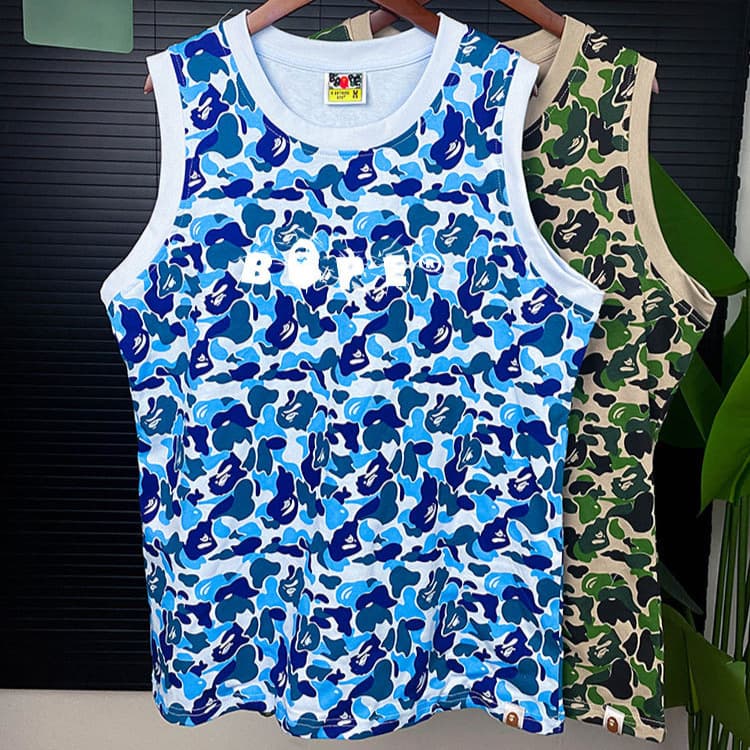 Men's All-Over Camo Print Cotton Tank Top