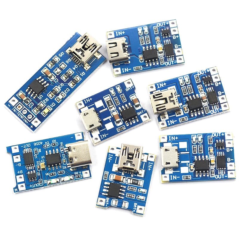 TP4056 Charging Module Board 18650 1A Lithium Battery with Protection, Type-C Overcurrent Protection, Micro