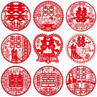 Wedding Supplies Wedding Room Decoration Window Sticker Double Happiness Static Cling Wedding Room Decor Window Decal Factory Wholesale