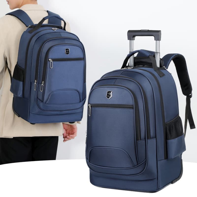 Backpack solid color Oxford cloth boarding travel bag trolley bag 20-inch business computer backpack suitcase