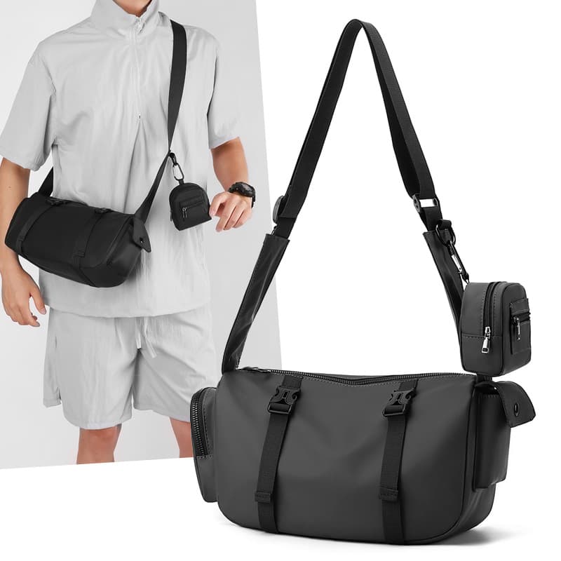 Cross-border trend crossbody bag, men's large-capacity storage bag, outdoor sports fitness bag, high-end versatile shoulder bag