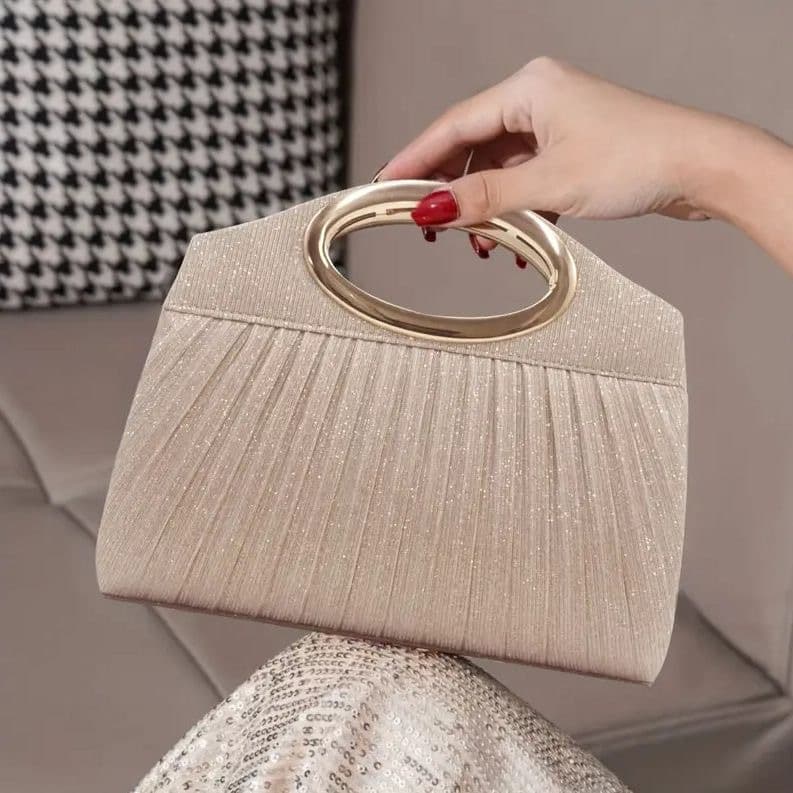 Cross-border bags, socialite pleated handbags, small tote bags, banquet clutches, women's romantic wedding cross-body dinner bags