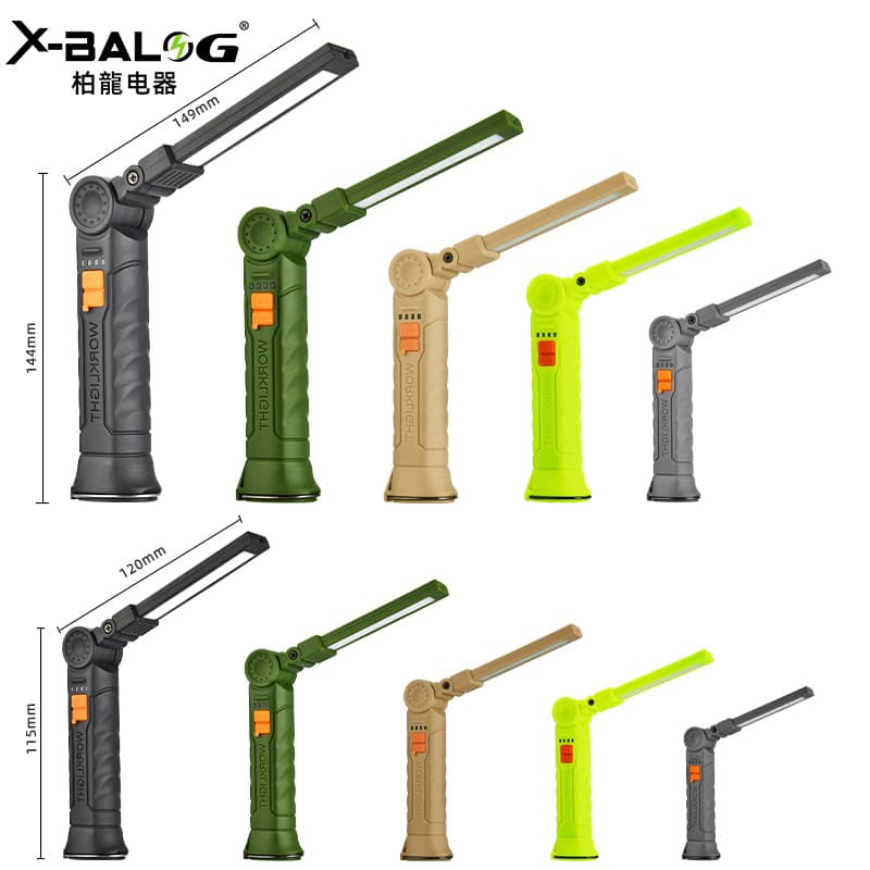 Multifunctional COB Magnetic Automotive Work Light LED Red Warning Light High-Power Flashlight Car Inspection Work Light