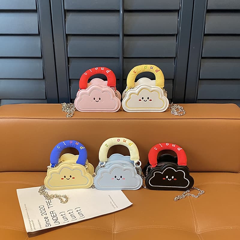 Little Girl Trendy Cartoon Handbag Shape Cloud Children's Fashionable Cross-Body Coin Purse New Female Mini Lipstick