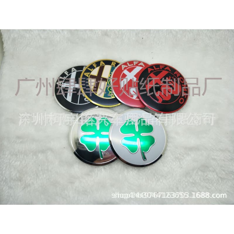 Alfa Romeo Wheel Hub Cap Decorative Sticker Four-Leaf Clover Metal Sticker 56mm 60mm 65mm