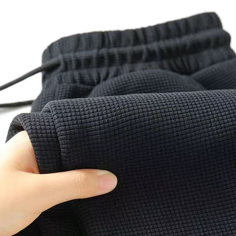 Men's Waffle Casual Pants Spring Summer Loose Fit Sweatpants Student Youth Hong Kong Style Straight Leg Pants