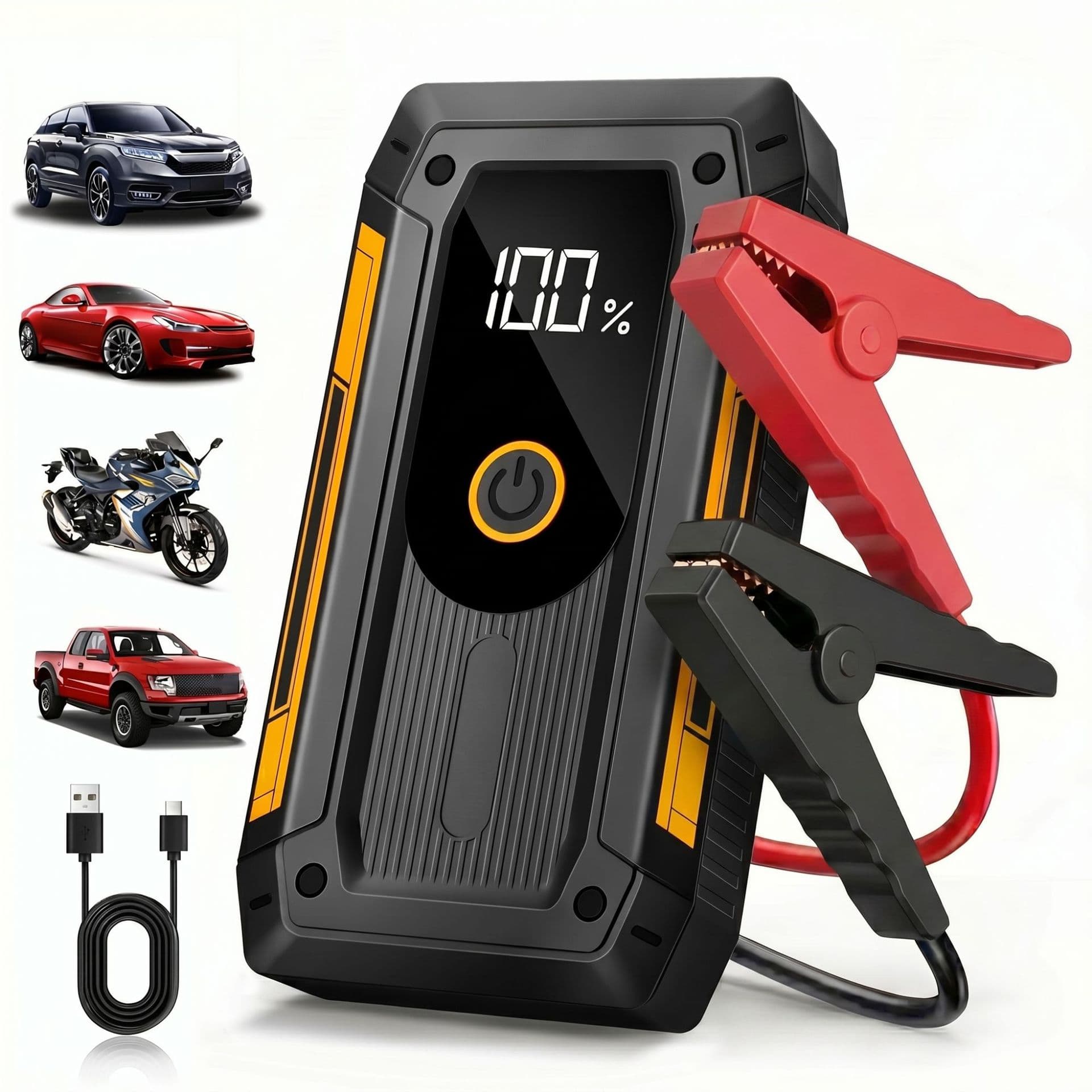 Cross-border car emergency starting power supply 12V large capacity power bank car ignition artifact emergency strong starting power supply