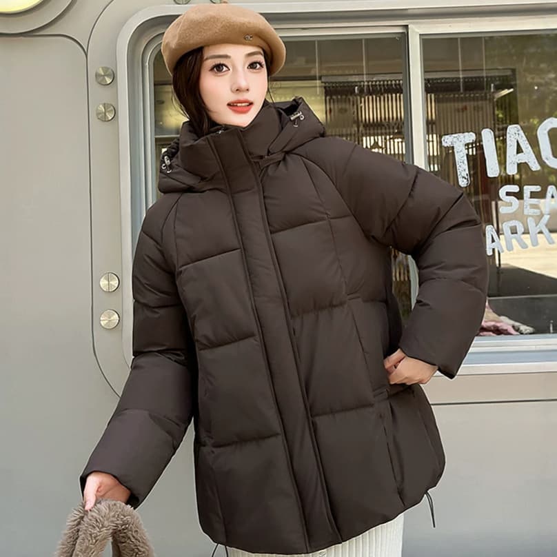 Russian foreign trade new style cotton coat for women winter thickened hooded loose Korean style bread coat mid-length cotton coat trendy coat