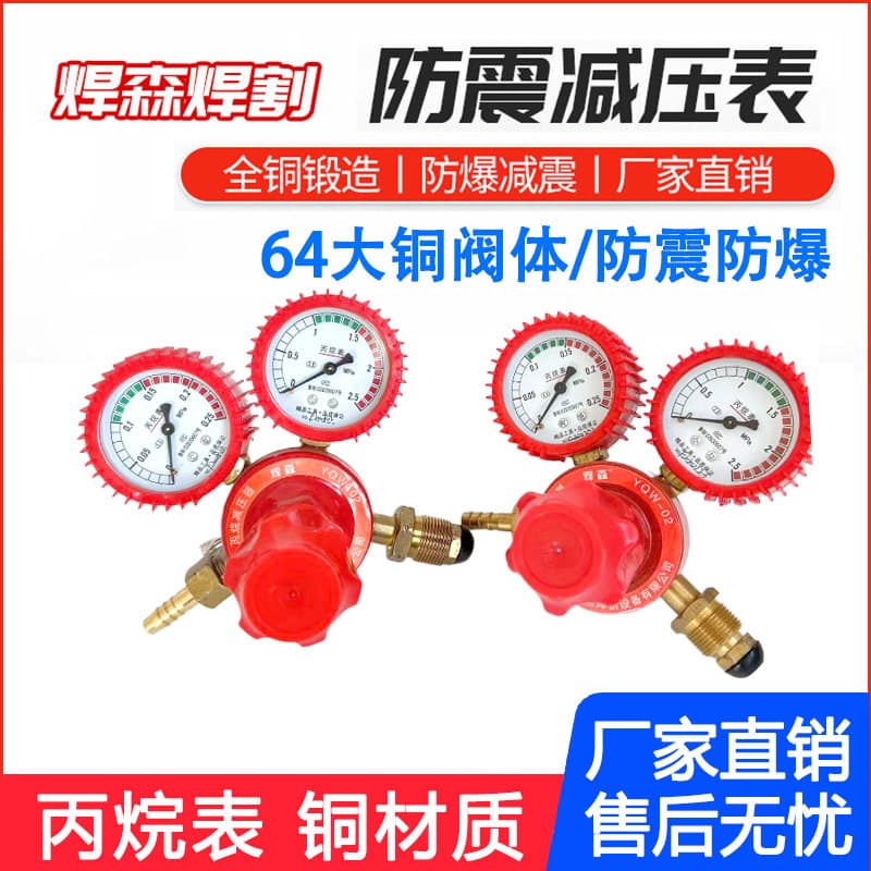 Welding Forest All Copper Propane Gauge Propane Regulator Pressure Reducing Valve Shockproof Pressure Gauge Propane Regulator Factory Wholesale