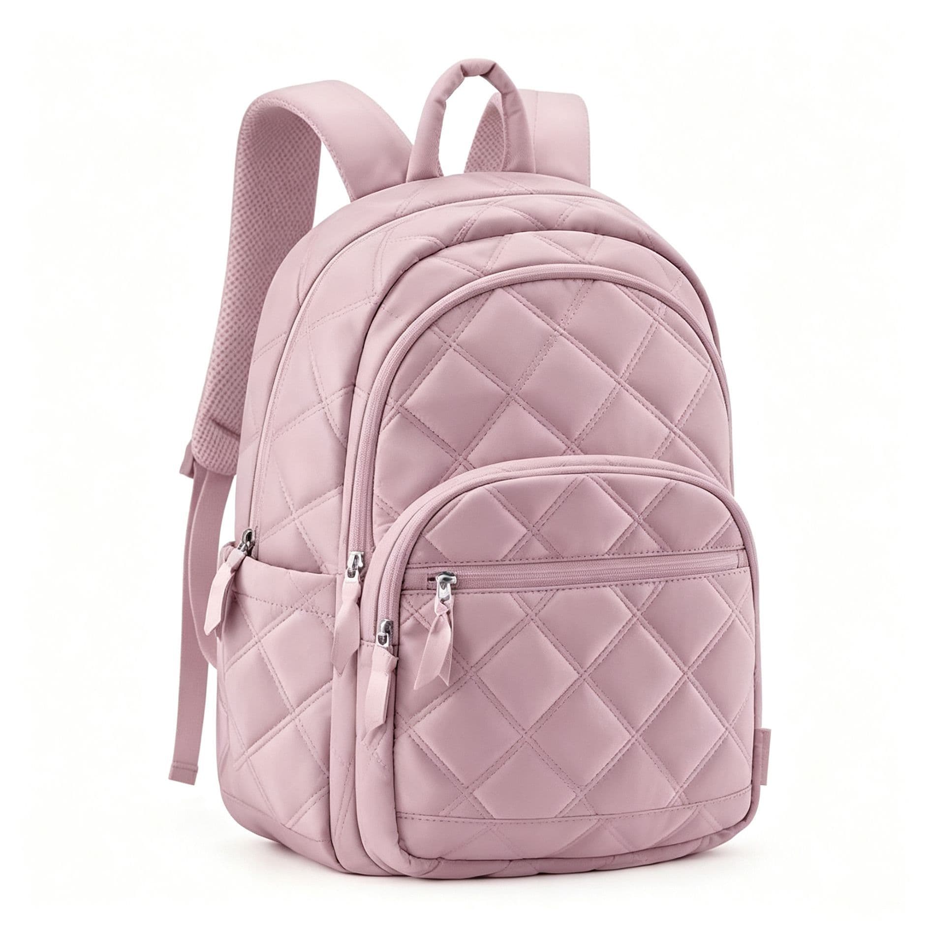 Diamond Quilted Nylon Backpack for Women Large Capacity Lightweight Student Schoolbag Commuter Casual Travel Backpack Factory In Stock