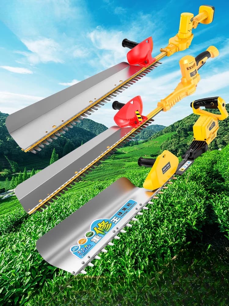 Rechargeable Brushless Lithium Electric Hedge Trimmer Tea Leaf Machine Garden Double-Edged Trimmer Pruning Machine Fence Trimmer Greening