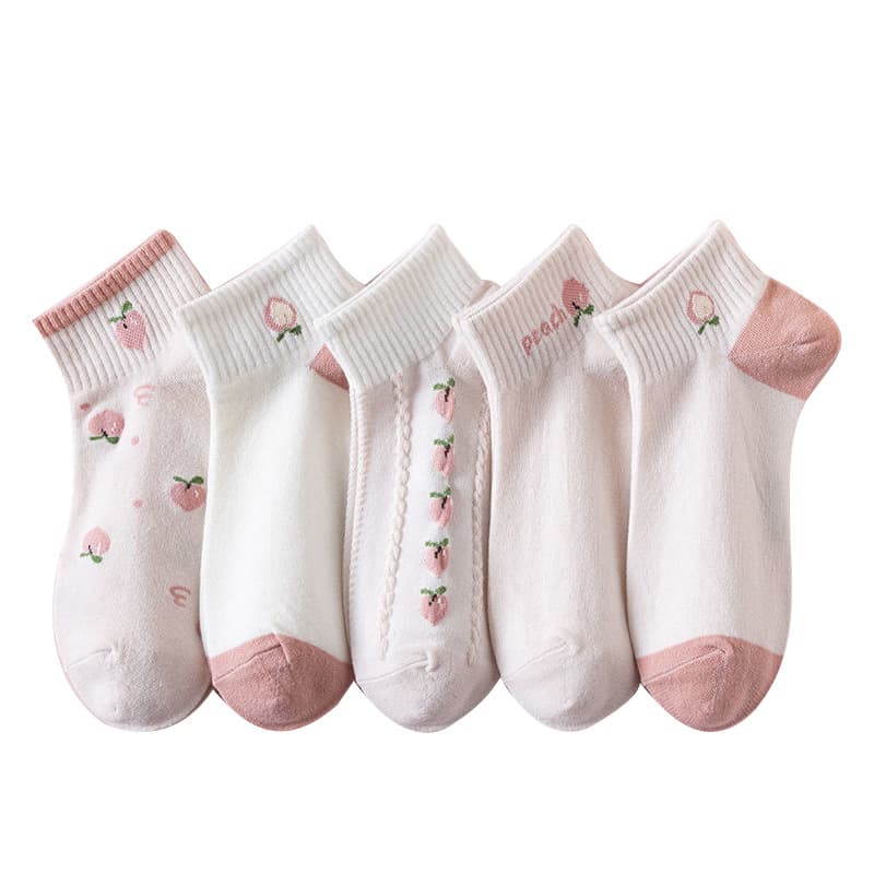 Women's Short Socks Summer Thin Cotton Socks Anti-Odor Mid-Calf Socks Summer Short Cotton Socks Women's No-Show Socks
