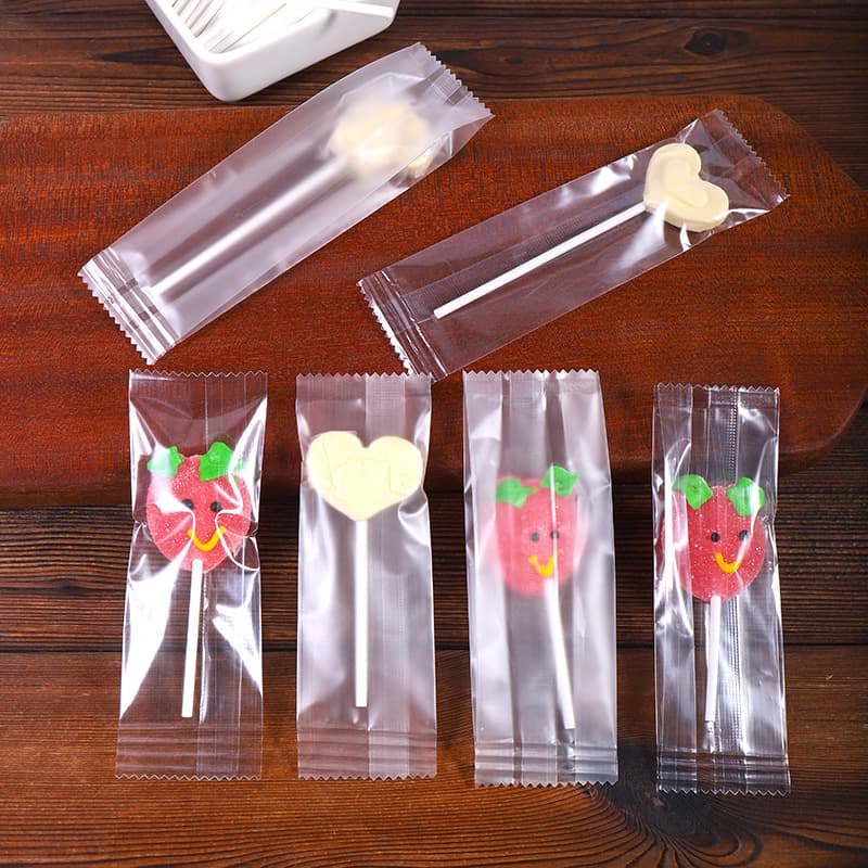 Lollipop Transparent Frosted Bag Handmade Cheese Lollipop Packaging Bag Snow Pear Fruit Candy Sealed Bag Machine Sealing Bag