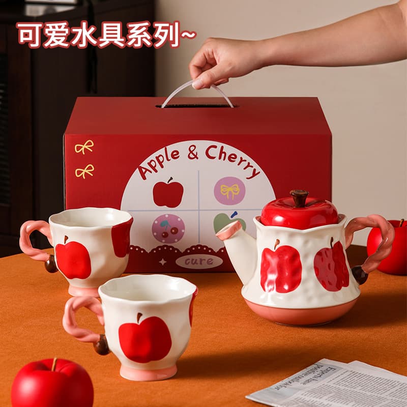 Complete Premium Tea Set Simple Cute Thickened Water Cup Set Household Heat-Resistant Home Ceramic Gift Box Set