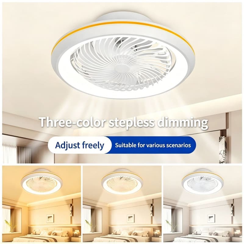 Living Room Ceiling Fan Light 30 Degree Shade Oscillating Dining Room Light Dimmable Variable Frequency Fan High Airflow Remote Control
