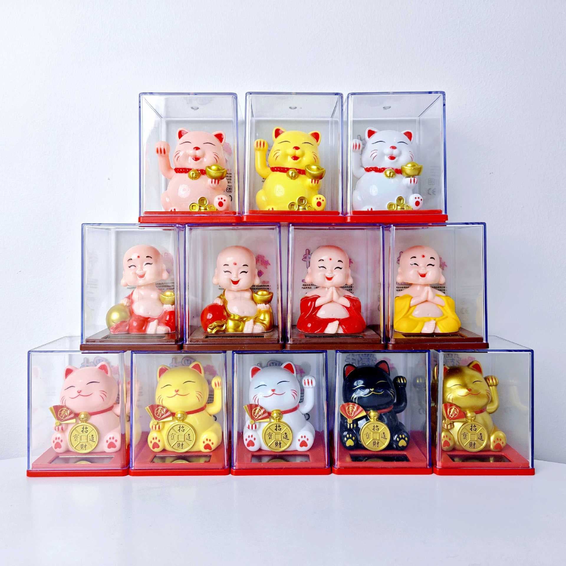 Hot-selling 2-inch Solar Nodding Wealth Attraction Decor Car Ornament New Store Opening Deity Figure Blind Box