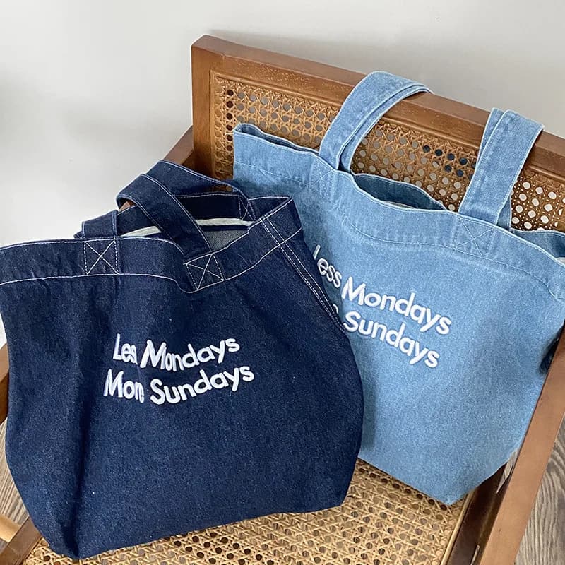 Custom logo factory wholesale, new vintage denim canvas bags, single shoulder bags, large capacity handbags, denim
