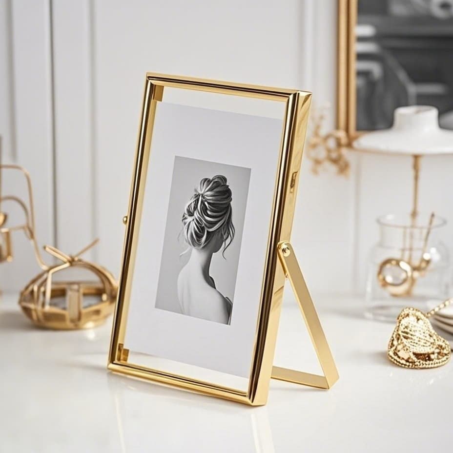 Nordic Ins Style Rotating Metal Photo Frame Stand Transparent Diy Specimen Factory Wholesale 6 7 8 10 Inches Rectangular Shape