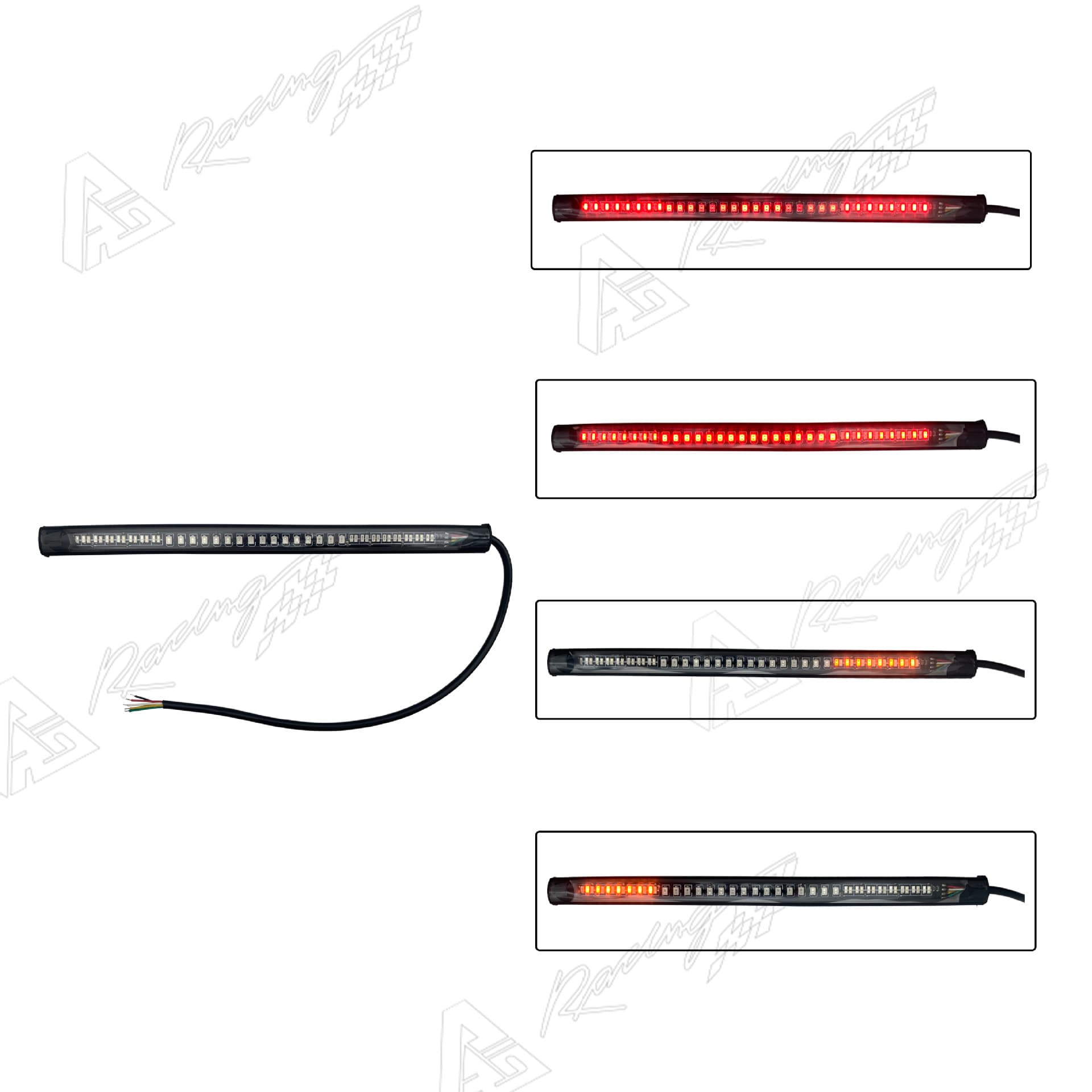 Universal Motorcycle Rear Waterproof Brake/Turn Light Ultra-Bright Flexible Light Strip Decoration 48 LED Signal Light