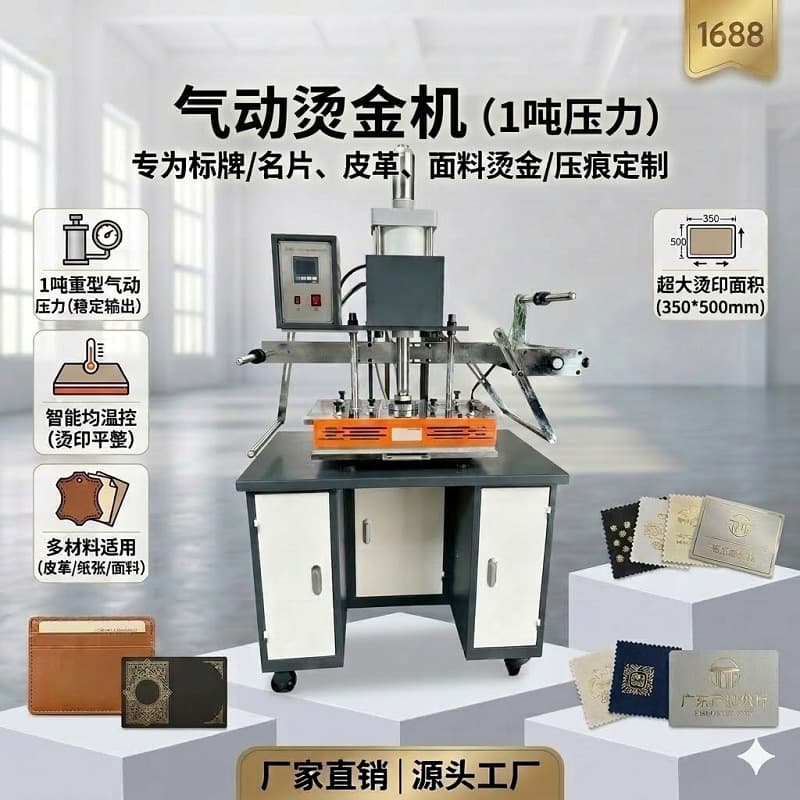 Pneumatic Printing Gold Stamping Machine Leather Fabric 350 Label Embossing Heat Transfer Machine Automatic Customizable