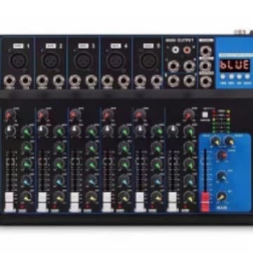Professional F4F7 Compact Mixer for Cross-border Use, Stage Performance, Weddings, Conferences, Home Use, with USB and Bluetooth Playback for Karaoke