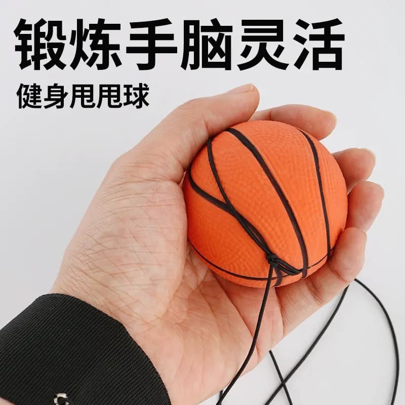 Wrist Elastic Ball with Strap - Children's Rubber Return Wristband Spring Ball, Small Toy for Boys' Elastic Wrist Ball