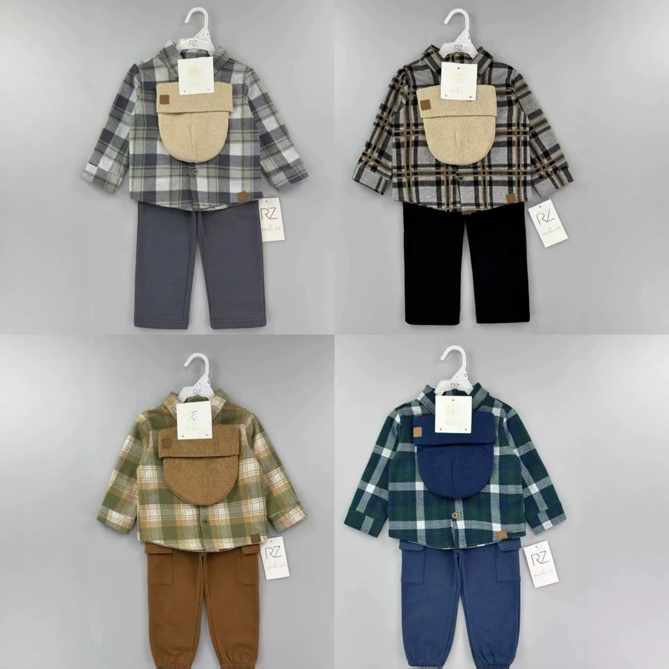 Boys' Set 1-2 Years Kids Clothing Wholesale Plaid Shirt Button-Up Casual Autumn/Winter Boys' Jacket