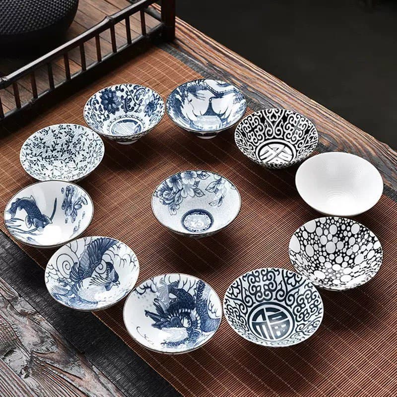 Blue and White Porcelain Handmade Master Cup, Bamboo Hat Cup, Tea Tasting Cup, Tea Cup, Single Cup, Water Cup, Kung Fu Tea Set, Gift for Friends, Bulk Order