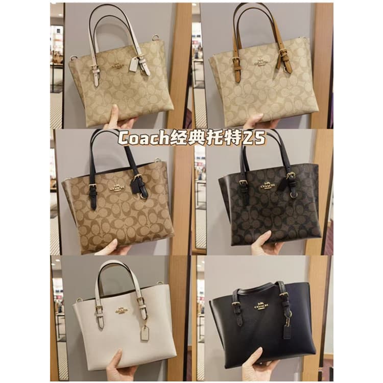 C Brand Mollie 25 Classic Monogram Jasmine Tote Bag Handheld Shopping Bag Single Shoulder Commuter Crossbody Bag for Women