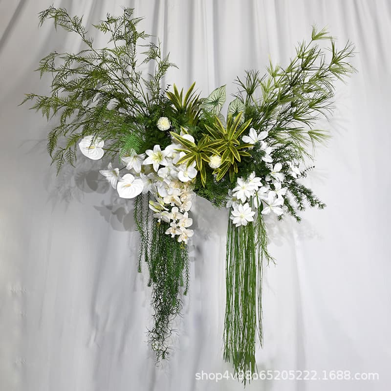 White Artificial Flowers for Wedding Decoration, Silk Flowers, Fake Flower Arrangements, Dried Floral Art, Rose Materials, Aisle Flower Arrangements, Wall and Floor Arrangements