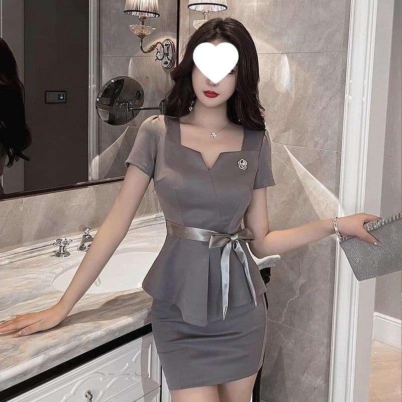 New Foot Massage Therapist Workwear for Women, Sexy Massage Uniform for Foot Bath and Spa, Elegant KTV Princess Fitted Set