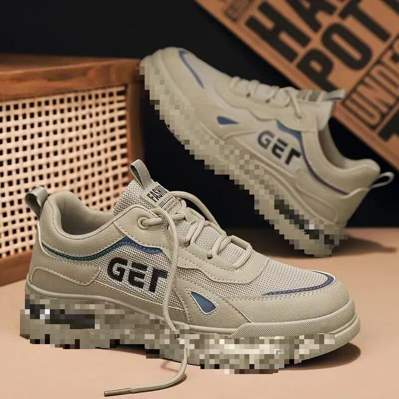 Men's Work Shoes Summer Breathable Mesh Thin Style, Wear-resistant Work Boots for Construction Site, Martin Safety Shoes