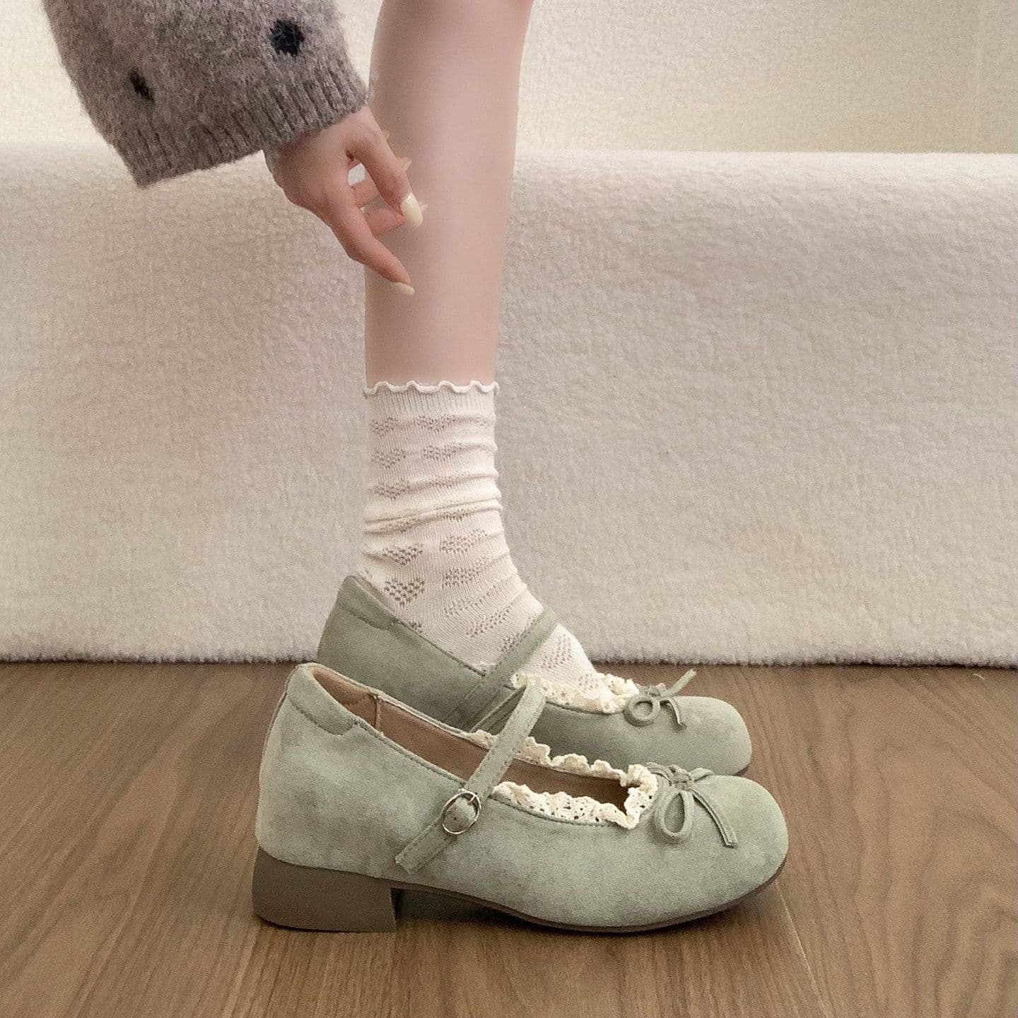 Vintage French Round Toe Chunky Heel Shoes for Women 2026 New Spring Versatile Mary Jane Leather Shoes to Match Dresses