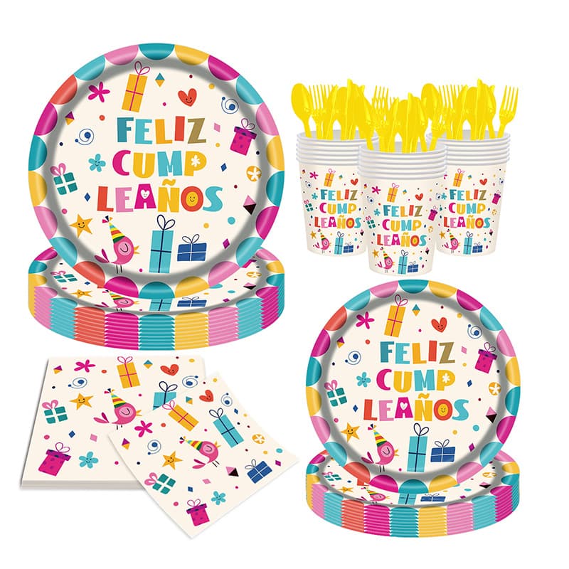 Spanish Paper Plates Disposable Paper Plates In Stock Spanish Birthday Party Gathering Dinner Plates Tableware Set