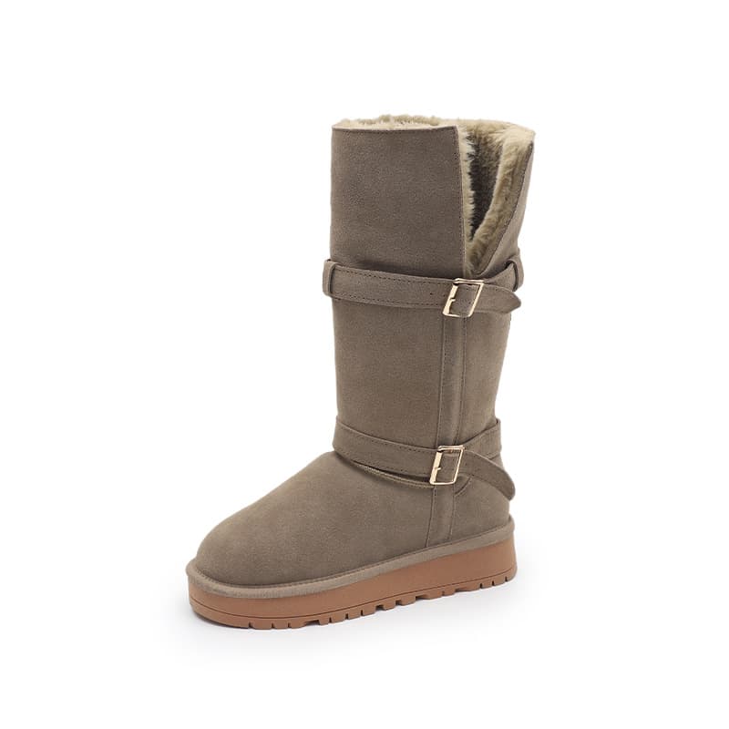 2026 Autumn/Winter Snow Boots High-Top Waterproof Thick Sole Snow Cotton Women's Slip-On Casual Shoes High-Top Snow Boots