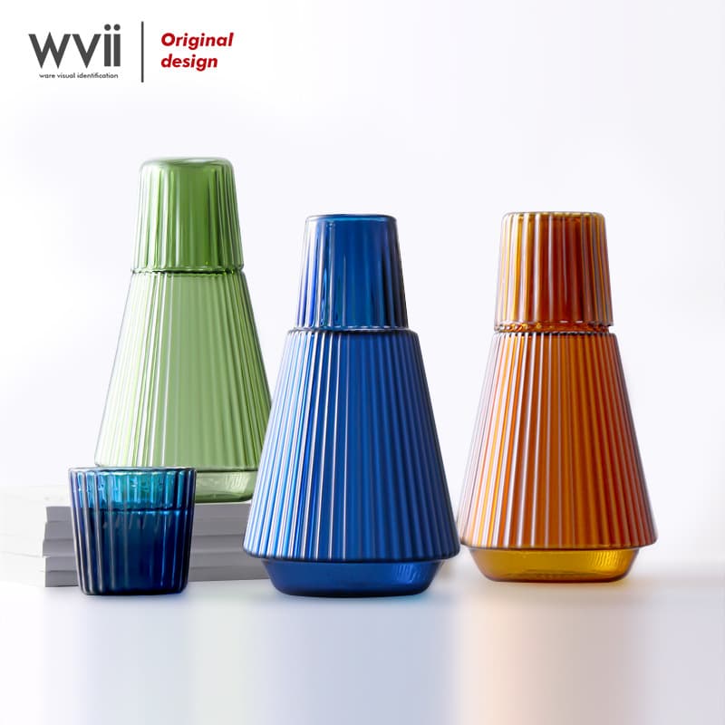 Heat Resistant Colorful Glass Water Dispenser Home Use Refrigerator Cold Water Pot Milk Juice Pot One Pot One Cup Suitable