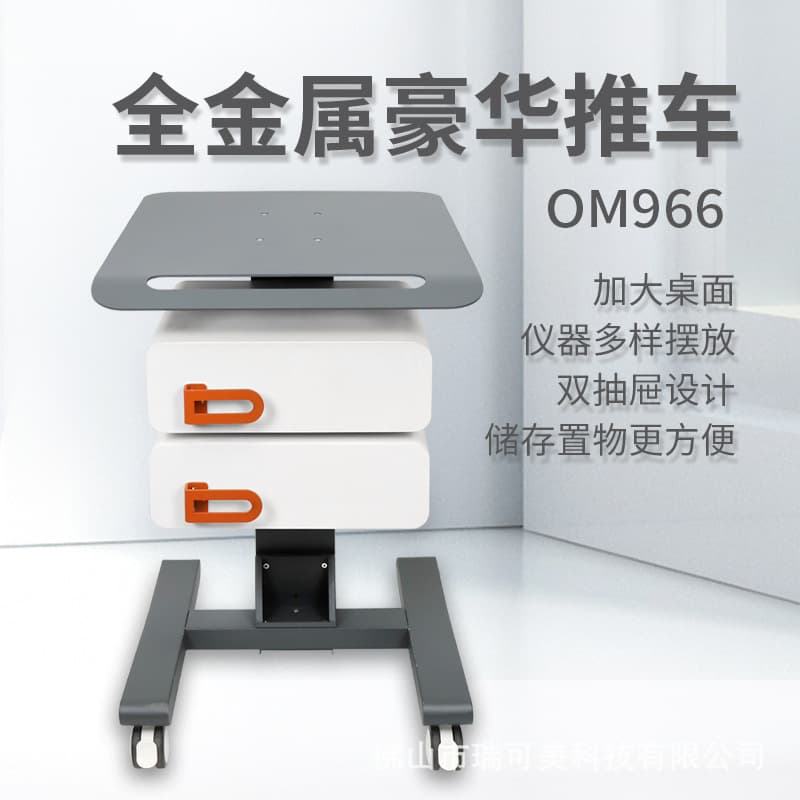 All-Metal Beauty Trolley Cart for Beauty Instruments, Microdermabrasion Machine Treatment Cart, Small Cart Storage Shelf