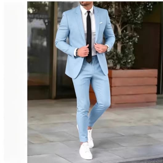 2026 Cross-border European and American Men's Business Casual Suit Set, Men's Wedding Groom Slim Fit Two-Piece Suit
