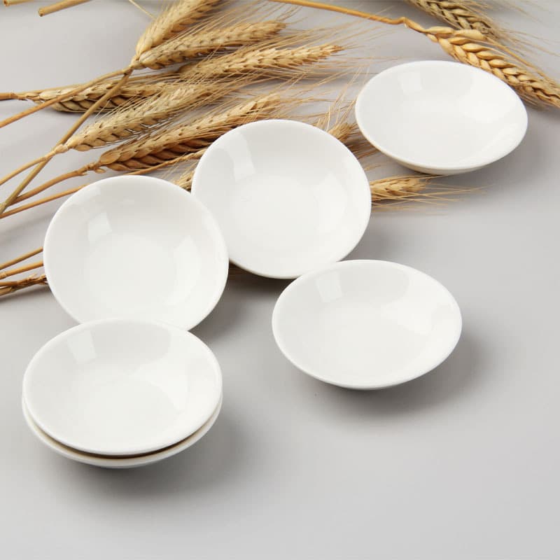 Pure White Creative Ceramic Small Dish Hotel Seasoning Dish Soy Sauce Vinegar Dish Appetizer Dish Mustard Dish Chili Dish