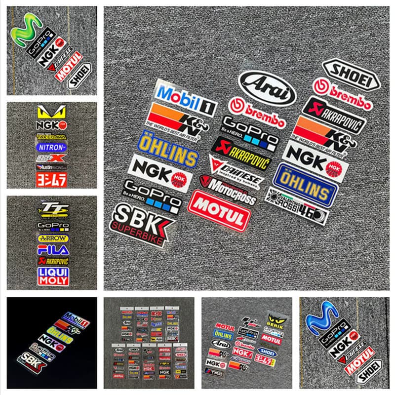 Reflective car stickers sponsor motorcycle stickers helmet decals electric vehicle motorcycle modification creative personalized stickers
