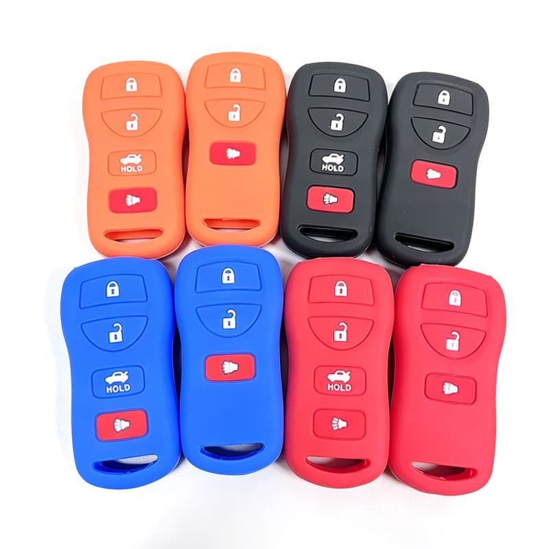 Silicone Key Case for Nissan Flat Split 3/4-Button Car Key, Nissan Sylphy, Livina Protection Cover
