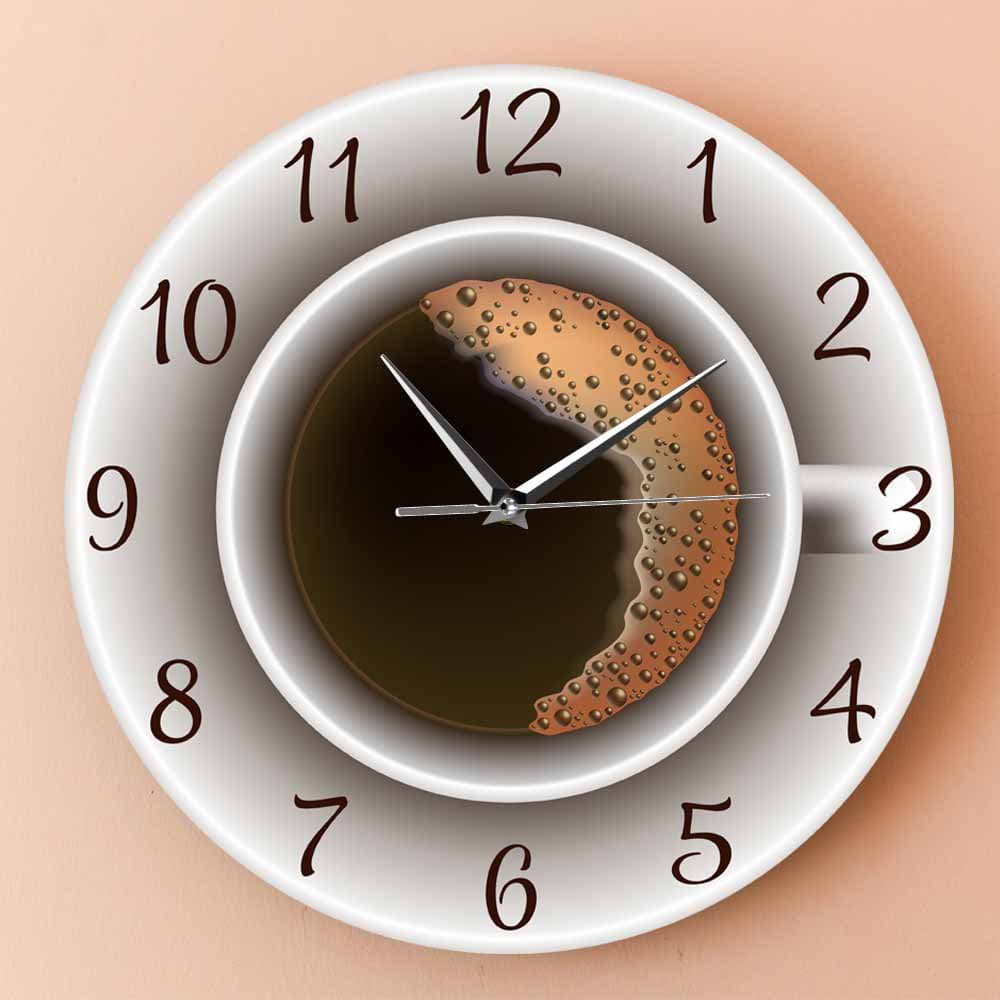 Foam Coffee Cup Themed Wall Clock for Cafes, Living Rooms, Homes, Kitchens, Nordic Decorative Wall Clocks, Cross-border