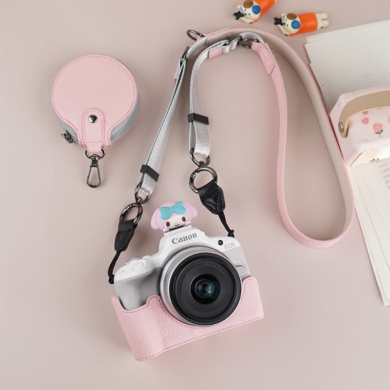 Suitable for Canon R50 camera case, R10 mirrorless protective case, R100 base bag accessories, R5 leather case, cute protective case