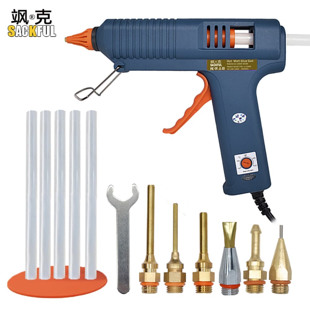 SACKFUL 150W Hot Melt Glue Gun Adjustable Temperature Industrial Glue Gun with Multiple Nozzles