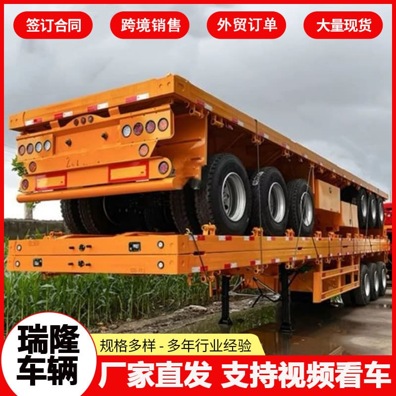 Cross-border heavy machinery transport tractor, skeleton transport vehicle, engineering machinery transport low-bed semi-trailer