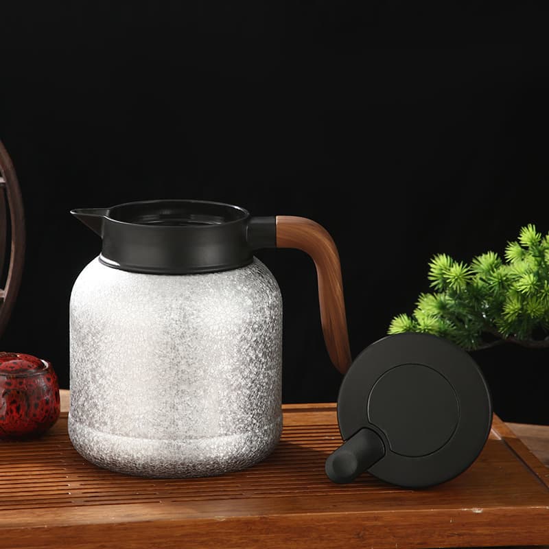 Titanium-Coated 304 Steeping Teapot, Smart Temperature Control, Tea-Water Separation, Gift Kettle, Tangerine Peel White Insulated Pot, Brewing Teapot