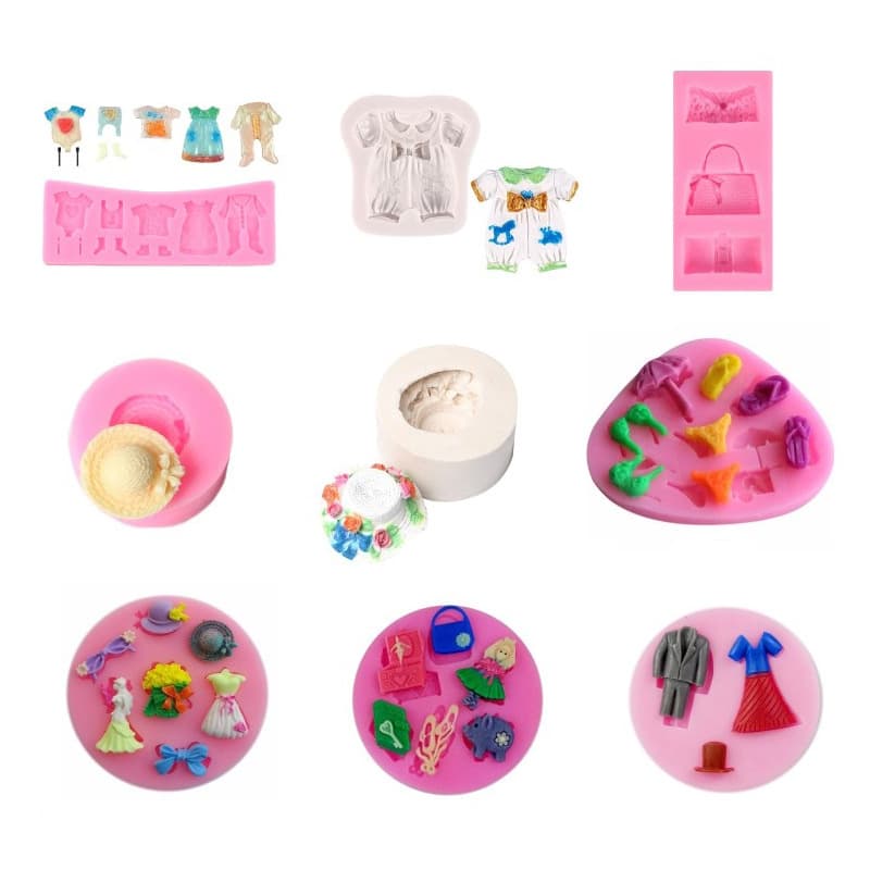 Multiple Clothing Series Fondant Cake Silicone Mold Baby Clothes Silicone Mold Chocolate Baking Mold Tool