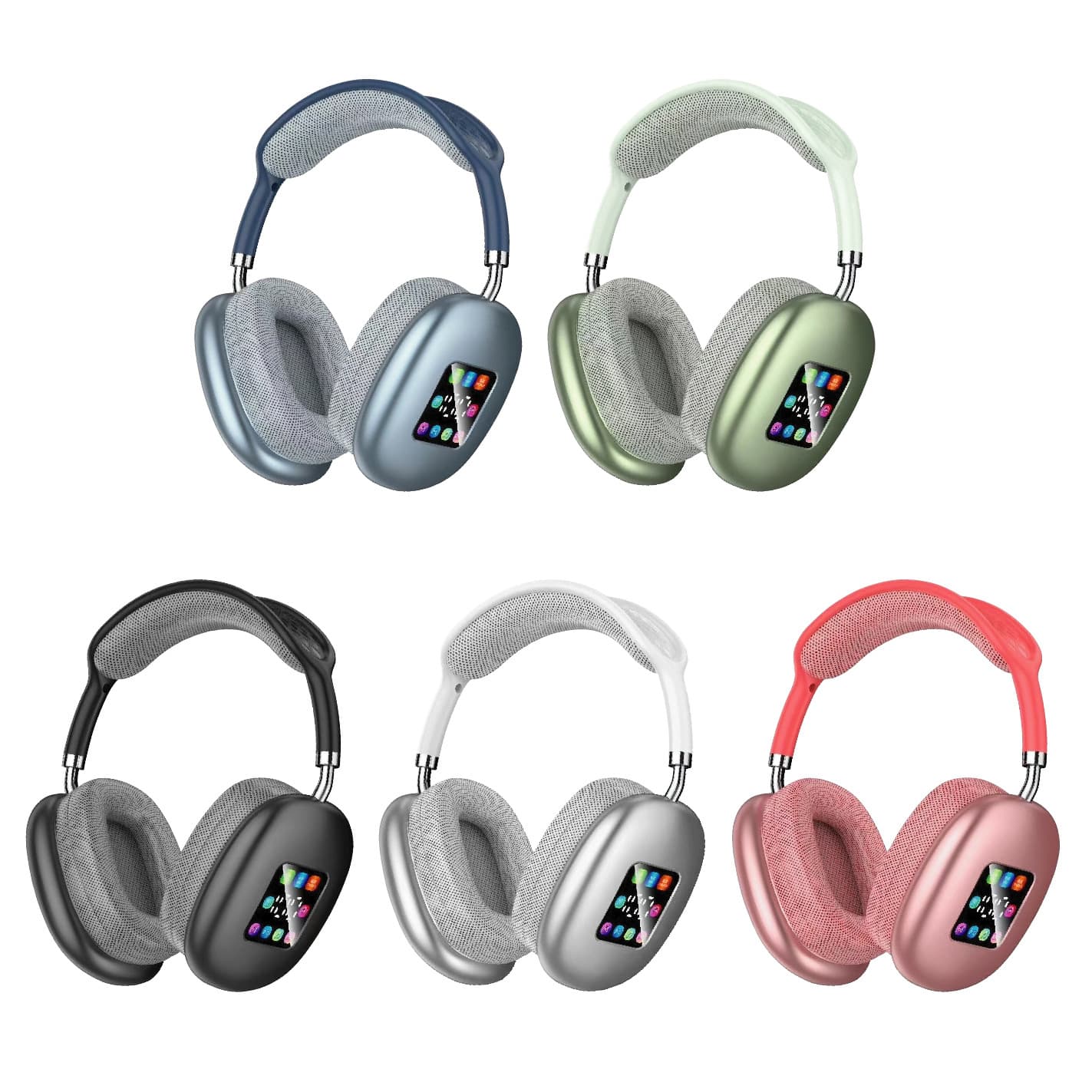 New Wireless Bluetooth Gaming Headphones Smart Digital Display Over-Ear Headset Ultra-long Battery Life Earpads
